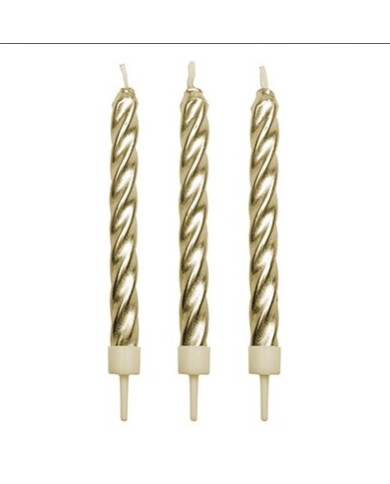 CA019 - VELAS DOURADAS TORCIDAS 62 MM (10 UN) -