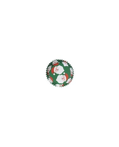 BC801 - CUPSULAS CUPCAKE  FORRADAS ALUMINIO PAI NATAL (30 UN)