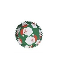BC801 - CUPSULAS CUPCAKE  FORRADAS ALUMINIO PAI NATAL (30 UN)