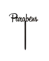 354173- CAKE TOPPERS PARABÉNS NEGRO 11X14CM