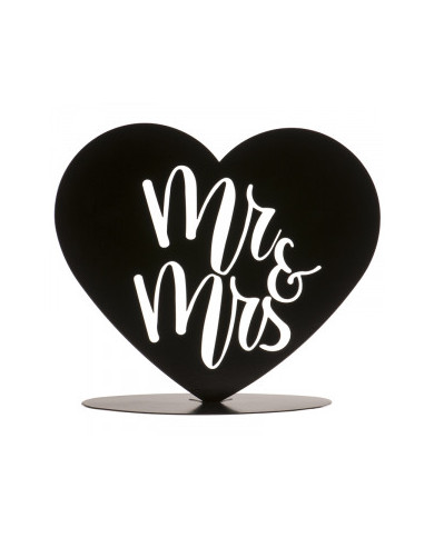 TOPPER BODA METAL NEGRO MR & MRS - 305098
