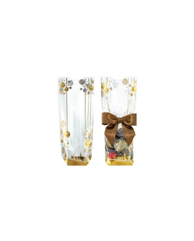 SACOS OPP FLOCOS DOURADOS - 100X220 C/100 - MF72020