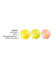 A34356 - DECORAÇÃO CHOC BRANCO BOLAS MATE CORES 22MM