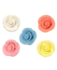 210021 - MINI ROSA AÇÚCAR CORES PASTEL 2CM