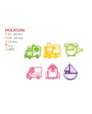 MOL201206 - SET 6 MOLDES TRANSPORTE