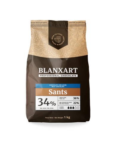 CHOCOLATE PURO LEITE BLANXART SANTS - 1 KG