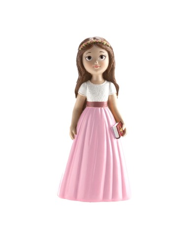 315126 - MENINA COMUNHÃO ROSA 16CM