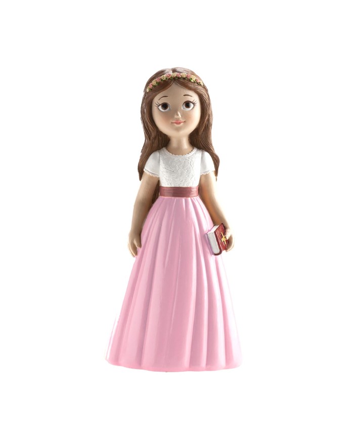 315126 - MENINA COMUNHÃO ROSA 16CM