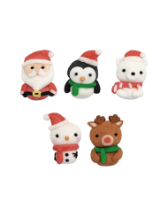 205210 - DECORAÇÃO AÇÚCAR 2D PAI NATAL E AMIGOS (30 UNID)