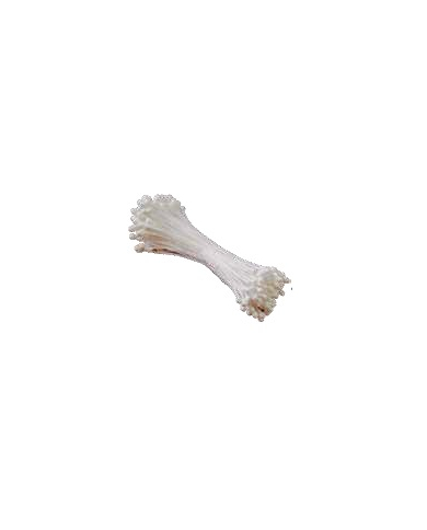 40-W123 - STAMEN MIDIUM DULL WHITE 144 PCS