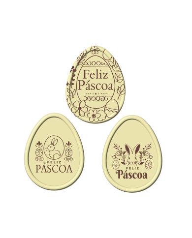 428198 - PLACAS CHOC BRANCO FELIZ PÁSCOA 4,5CM C/54
