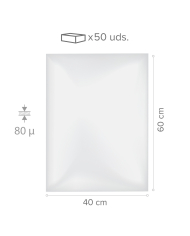535416 - LÁMINAS DE ACETATO PVC 60X40CM -80 µ - 50 UDS
