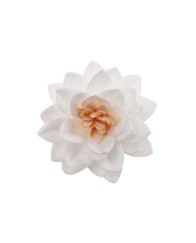 126155 - FLOR OBREIA LOTUS BRANCA 7CM (15)