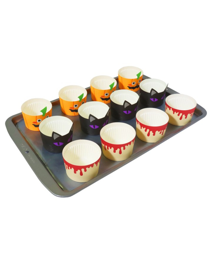 HW24BCL039 - FORMAS RIGIDAS P/ CUPCAKES HALLOWEEN (12 UNID)