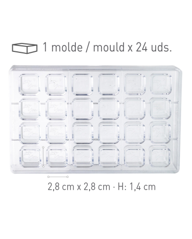 525094 - MOLDE POLICARBONATO LOVE YOU PARA BOMBONS 275 X 176 X 26MM (24 UNID)