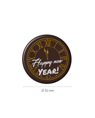427991 - RELÓGIO CHOCO NEGRO HAPPY NEW YEAR R Ø 50MM (45UNID)