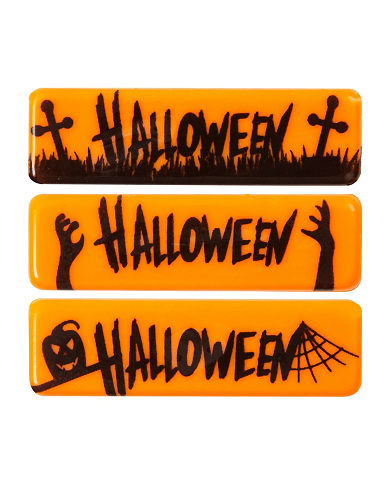 2091188-91132 - PLACAS LETRAS HALLOWEEN 45X13MM (100UNID)