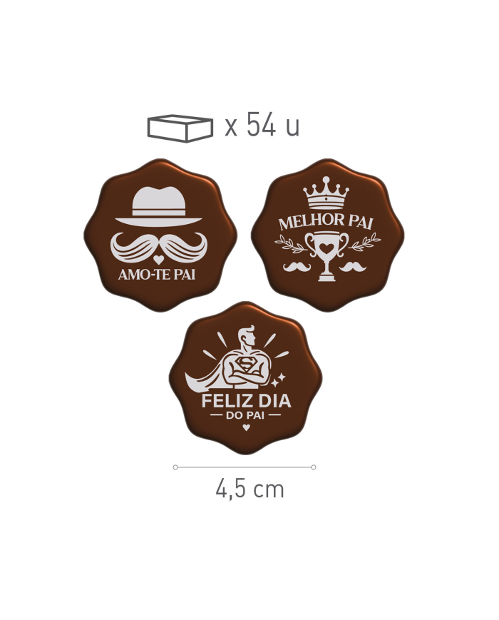 428188 - PLACA CHOCOLATE NEGRO DIA DO PAI (54 UNID)