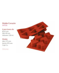 SF036 - MOLDE SILICONE CORAÇÃO 39X36X16MM 6 PCS