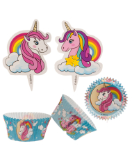 339252 - KIT DECORAÇÃO CUPCAKE UNICORNIO