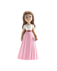 315126 - MENINA COMUNHÃO ROSA 16CM