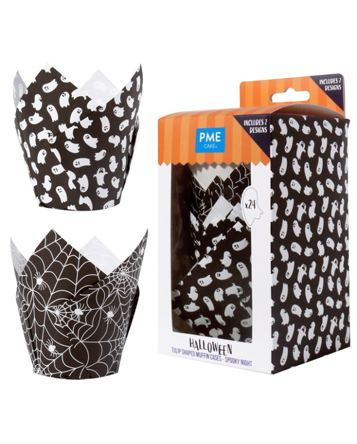 HW24MC034 - TULIPAS MUFFIN HALLOWEEN NOITE ASSUSTADORA  (CONJ 24)