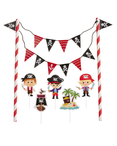 359024 - CAKE TOPPER PAPEL PIRATAS (6 UNID)