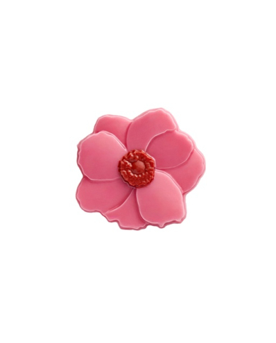 AR33405 - MAGNOLIA ROSA EM CHOCOLATE BRANCO 34X30MM (210 UNID)