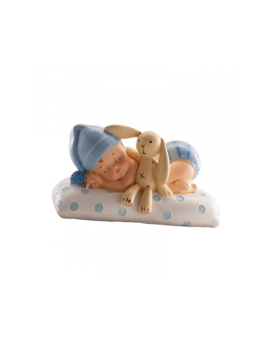 310114 - MENINO DE BAPTIZADO DEITADO C/PELUCHE