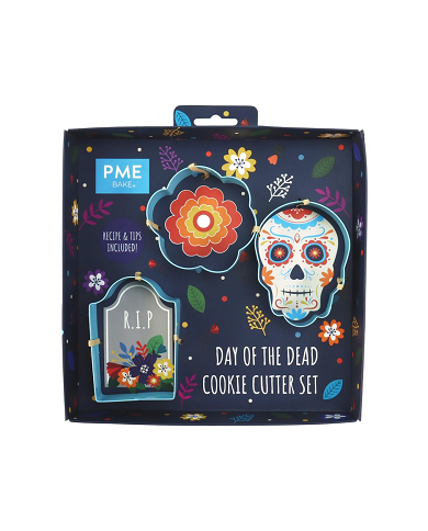 SCB705 - CORTADOR BISCOITOS HALLOWEEN DIA DOS MORTOS (CONJ 3)