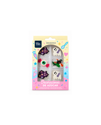 AZ02275 - KIT 8 DECORAÇÕES EM AÇÚCAR HALLOWEEN FUN