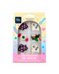 AZ02275 - KIT 8 DECORAÇÕES EM AÇÚCAR HALLOWEEN FUN