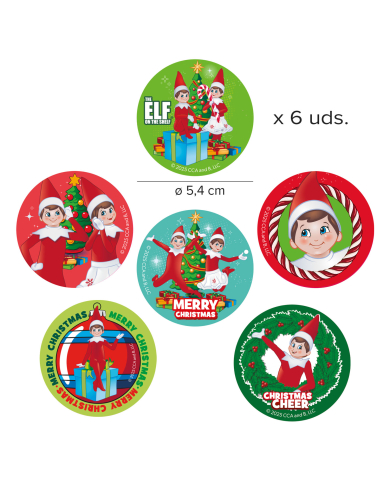 236136 - DISCOS COMESTIVEIS ELFO DE NATAL Ø 5.8 CM (6 UNID)