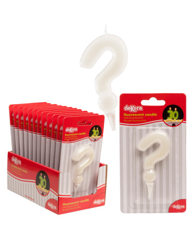 VELA FLOURESCENTE 6 CM "?" - 345297