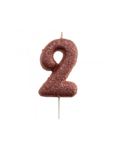 VELA ROSA C/PURPURINA Nº2- 345341