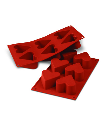 MF10996 - MOLDE SILICONE 6 CORAÇÕES - SF036