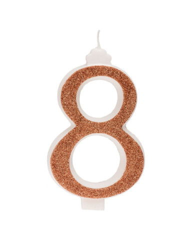 345358 - VELA OURO C/PURPURINA H13CM Nº8