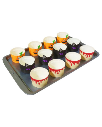 HW24BCL039 - FORMAS RIGIDAS P/ CUPCAKES HALLOWEEN (12 UNID)