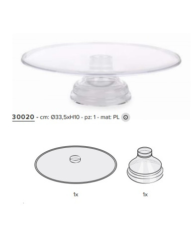 PRATO ALZATINA D33.5XH10 - 30020
