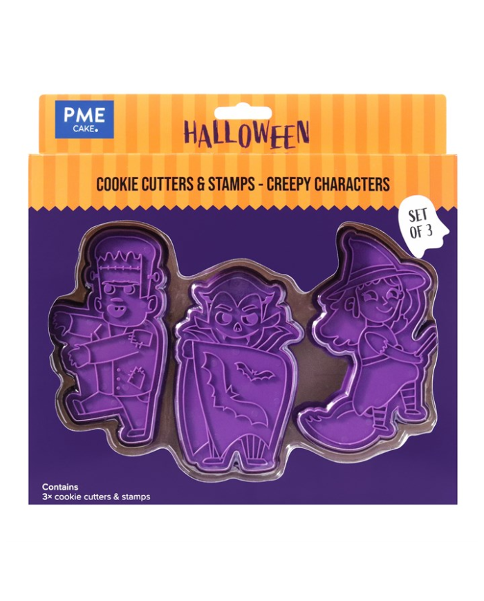 HW24CCC058 - CORTADORES E SELOS  BISCOITOS PERSONAGENS HALLOWEEN (CONJ 3)
