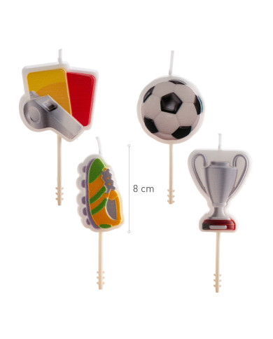 345375 - VELAS ANIVERSÁRIO FUTEBOL 8 CM (4 MODELOS)