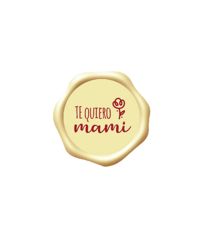 428102 - PLACA DE CHOCOLATE BLANCO TE QUIERO MAMI Ø 3,4 CM (96UN)